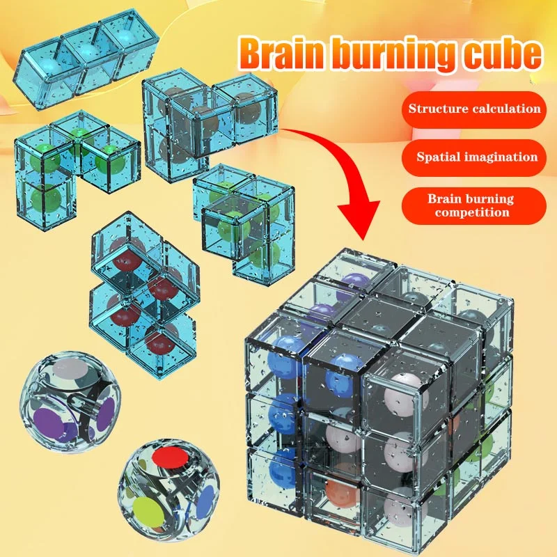 

Fidget Toys Children's Rubix Cube Soma Cube Volume Wood Cubo Rubik Tetris Luban Lock Assembly Educational Toys Anti Stress