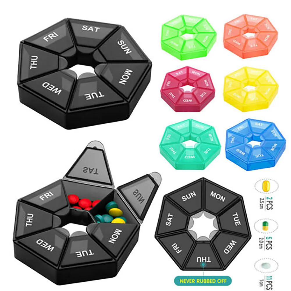

Пластиковый контейнер для таблеток на 7 дней, 2 шт.