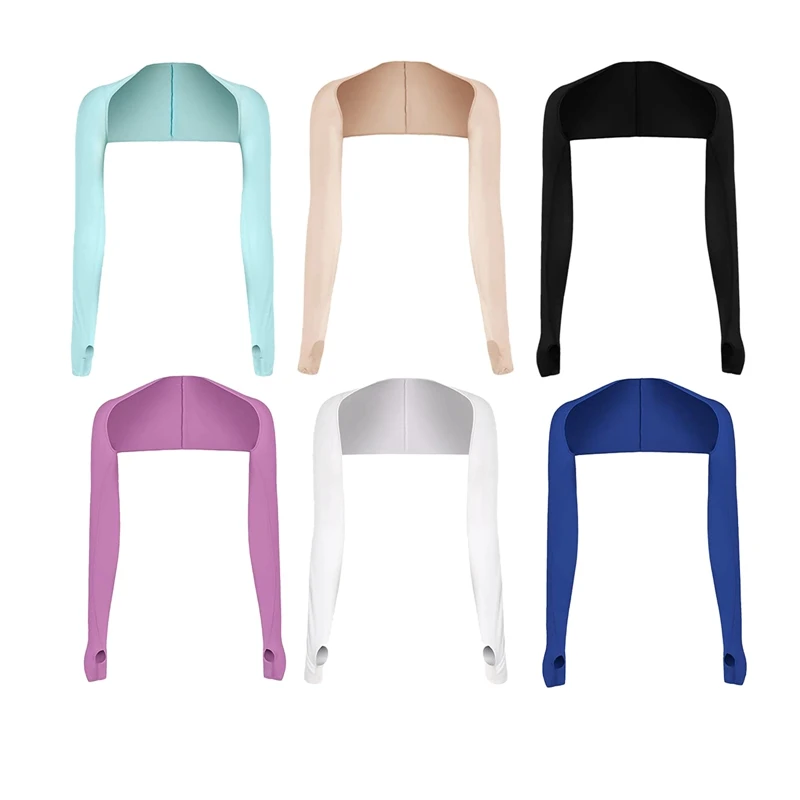 

6Pairs Cooling Shawl Arm Sleeves with Finger Hole Sun Protection Shawl Golf Fishing Shawl Anti-UV Arm Sleeves A