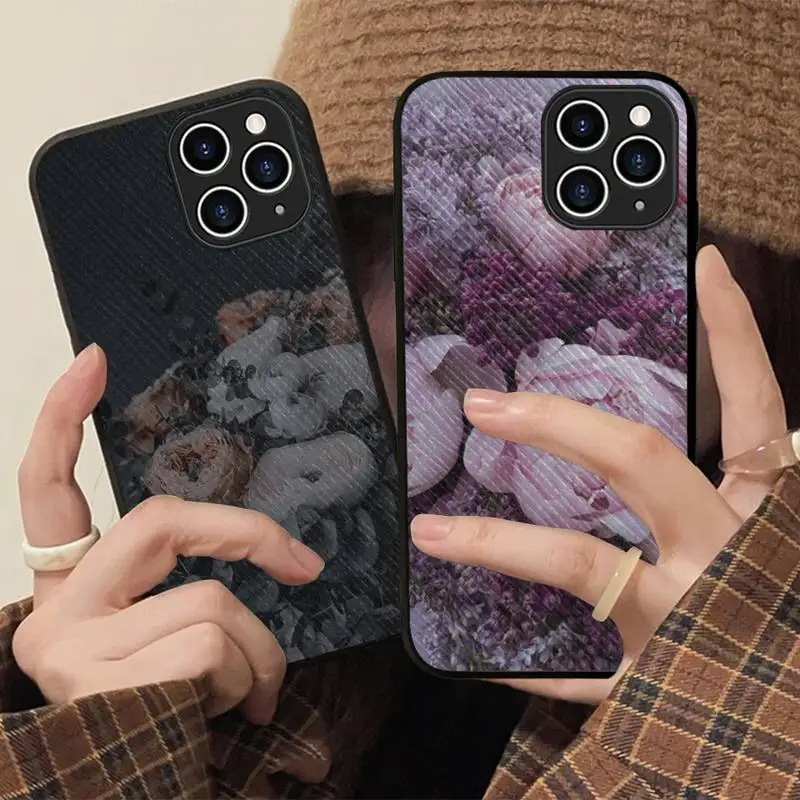 

Flower Pink Peonies Peony Phone Case Hard Leather Case for iPhone 11 12 13 Mini Pro Max 8 7 Plus SE 2020 X XR XS Coque