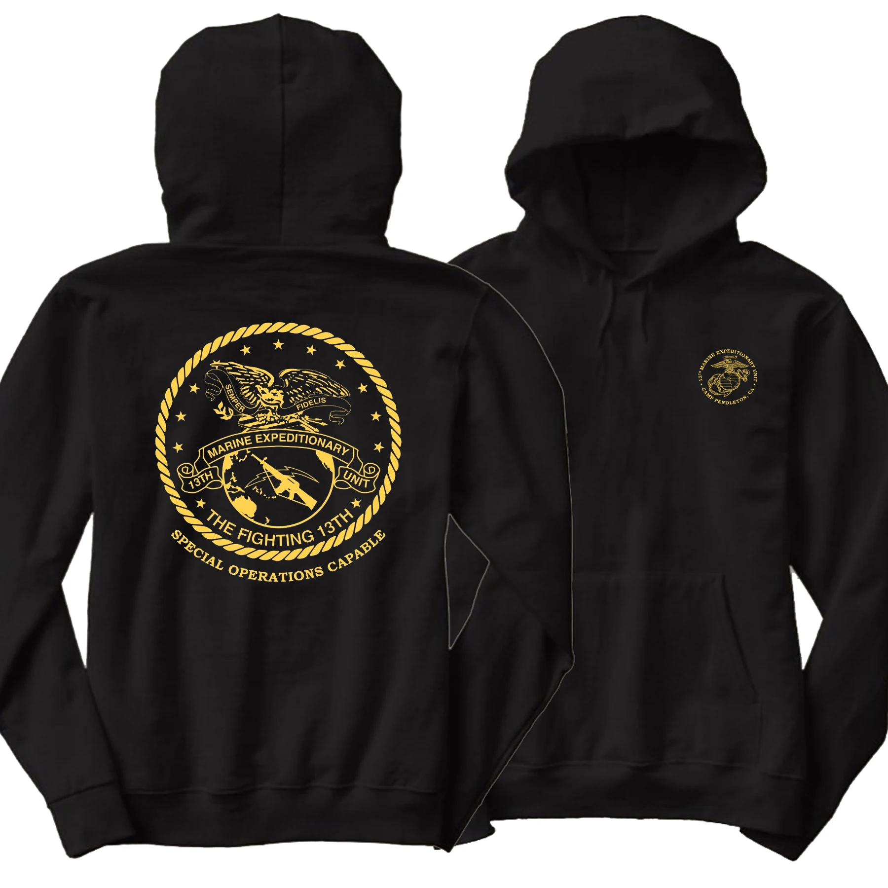 

US Marine Corps 13th Marine Expeditionary Unit Pullover Hoodie New 100% Cotton Comfortable Casual Mens Sweatshirts