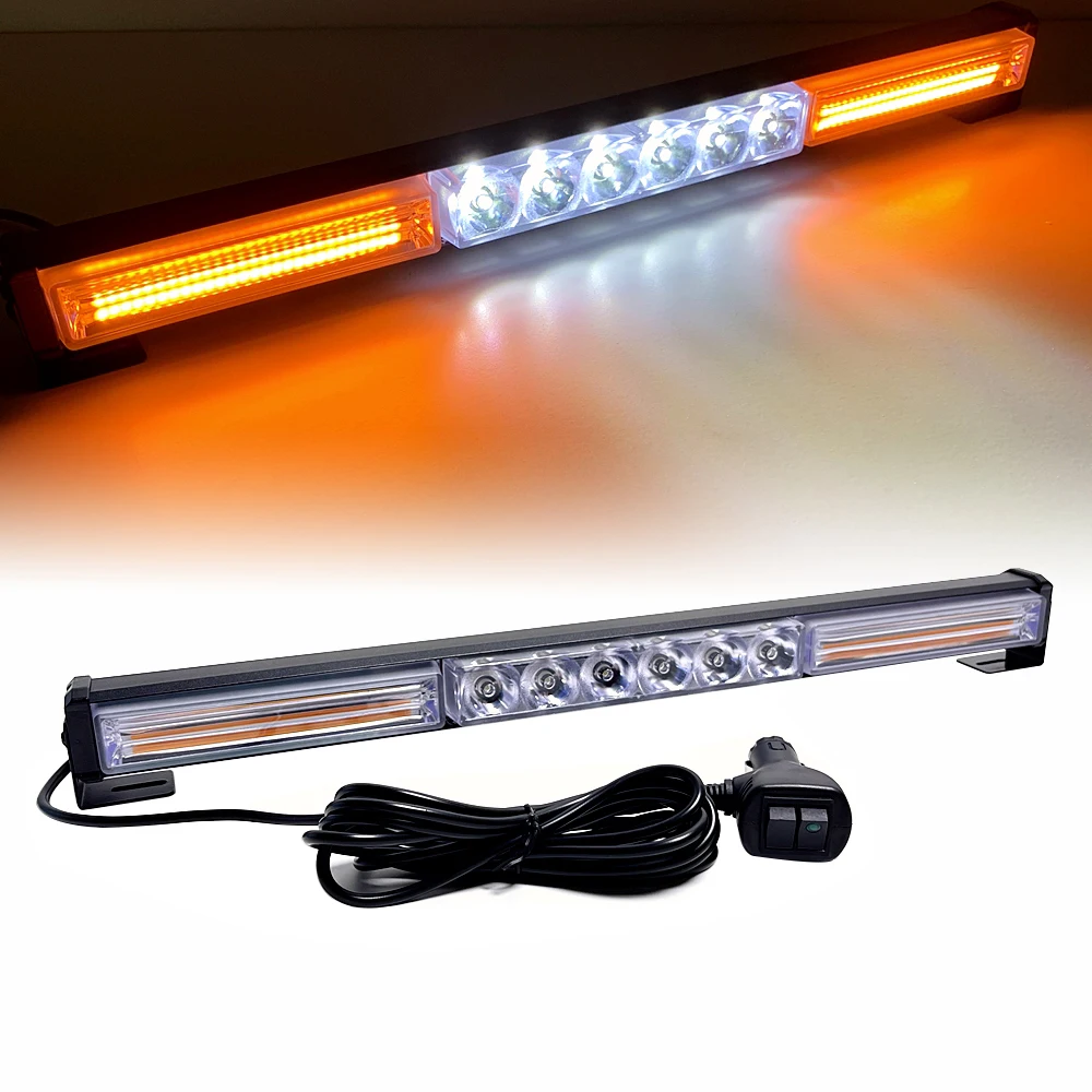 Светодиодные светодиодные вспышки Амбер - белый COB Предупреждение о чрезвычайной опасности Автомобиль Трейлер Автомобильный тягач Снегоуборщик