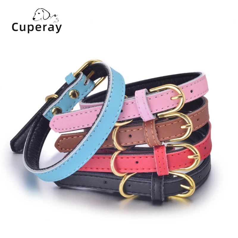 

Leather Dog Collar, Comfortable Cowhide Pet Collar Wear Resistant and Durable for Large and Medium Small Dog and Cat Accessories