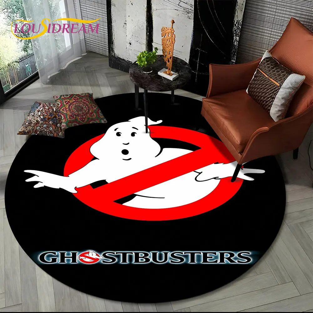 

Cartoon Ghostbusters Movie Round Area Rug,Circle Carpet Rug for Living Room Bedroom Sofa Chair Decor,Kid Game Non-slip Floor Mat