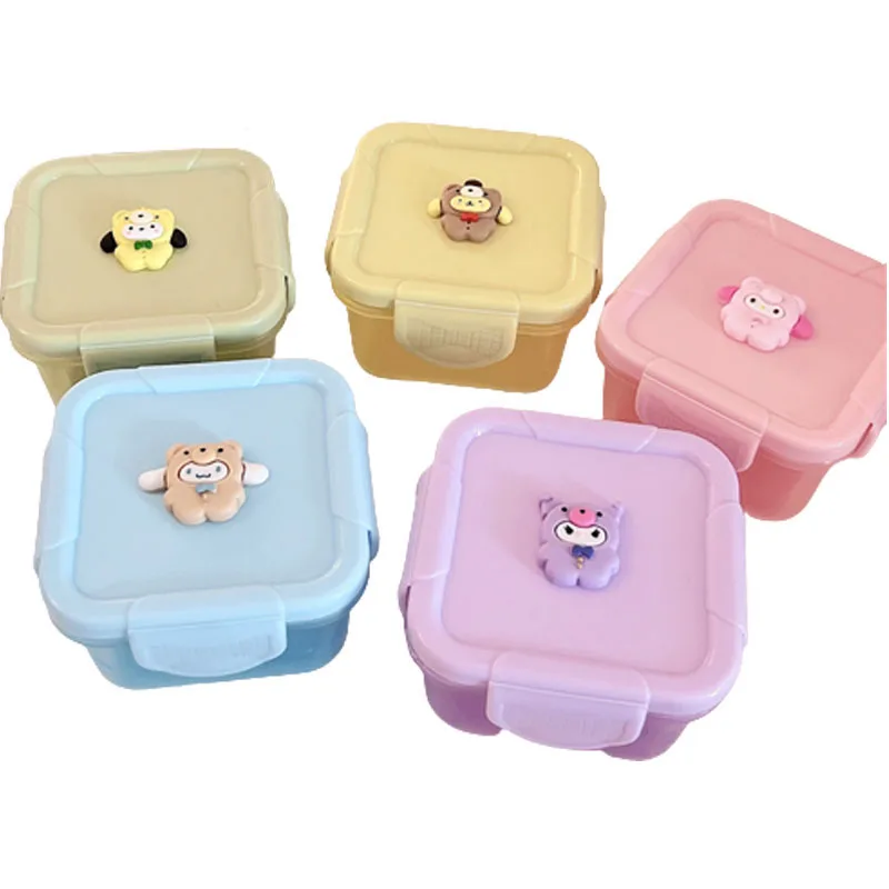 

Sanrios My Melody Kuromi Pochacco Cinnamoroll Pompom Purina Anime Kawaii Macaron Kids Thick Biscuit Snack Box Storage Box