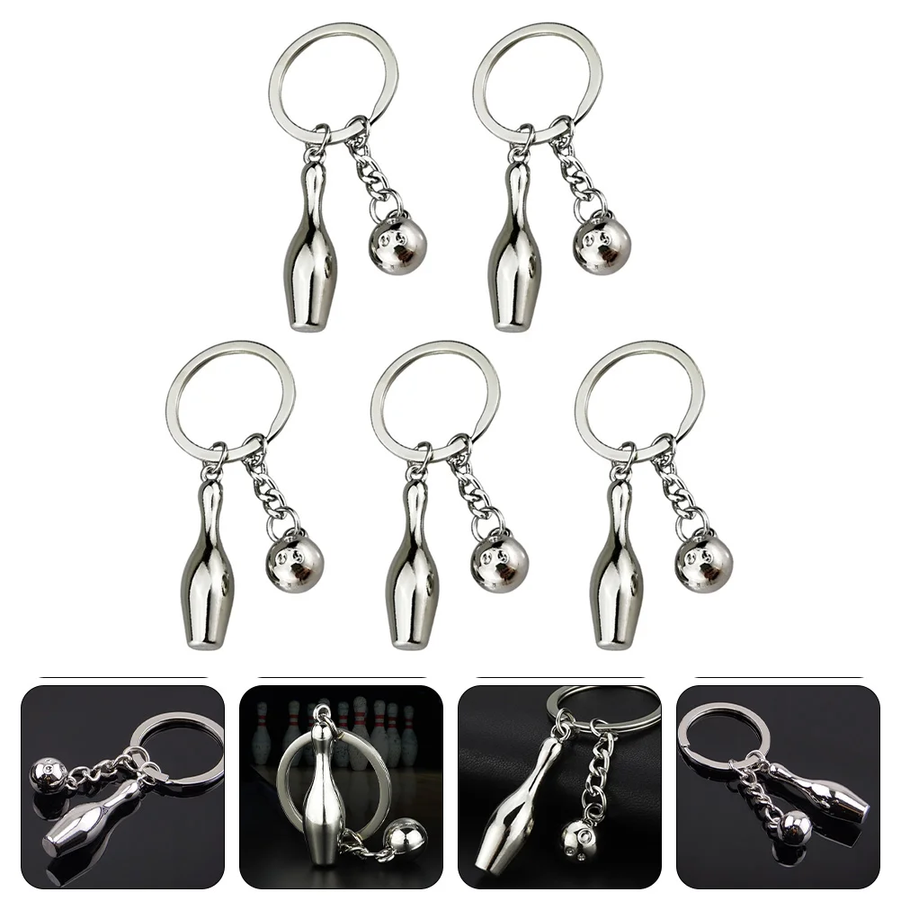 

5pcs Backpack Hanging Decor Bowling Key Pendant Bowling Party Favors Gift