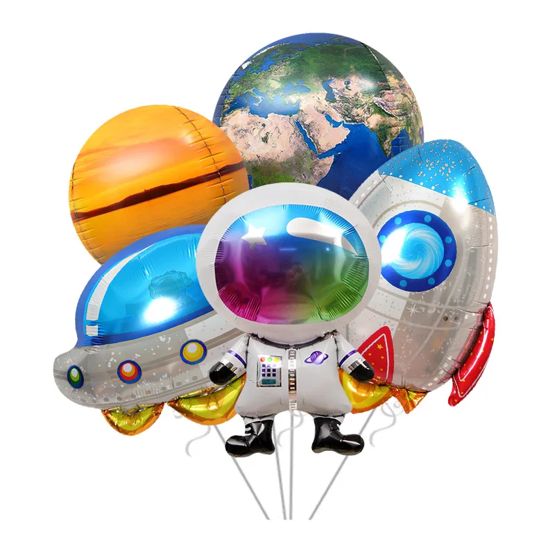 

Cosmic Theme Balloons Astronaut Rocket UFO Foil Balloon 4D Earth Mars Helium Ball for Kids Birthday Party Decoration Baby shower