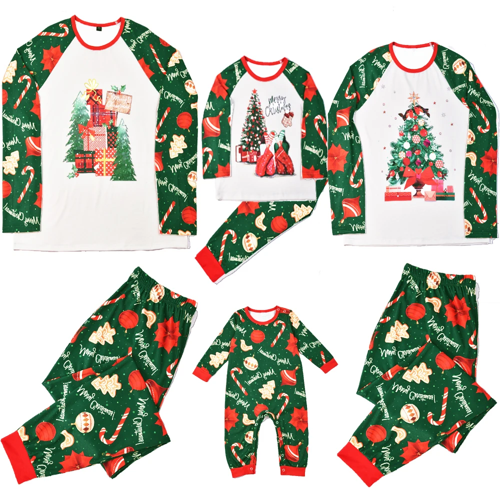 Christmas Gift Print Family Matching Outfits Mother Father Kids Pajamas Set Casual Soft Sleepwear Xmas Family Look Clothing Set