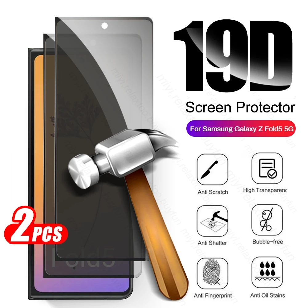 

2PCS Privacy Tempered Glass Screen Protector For Samsung Galaxy Z Fold5 5G Sumsung ZFold5 Fold 5 SM-F946B 7.6" Protective Film