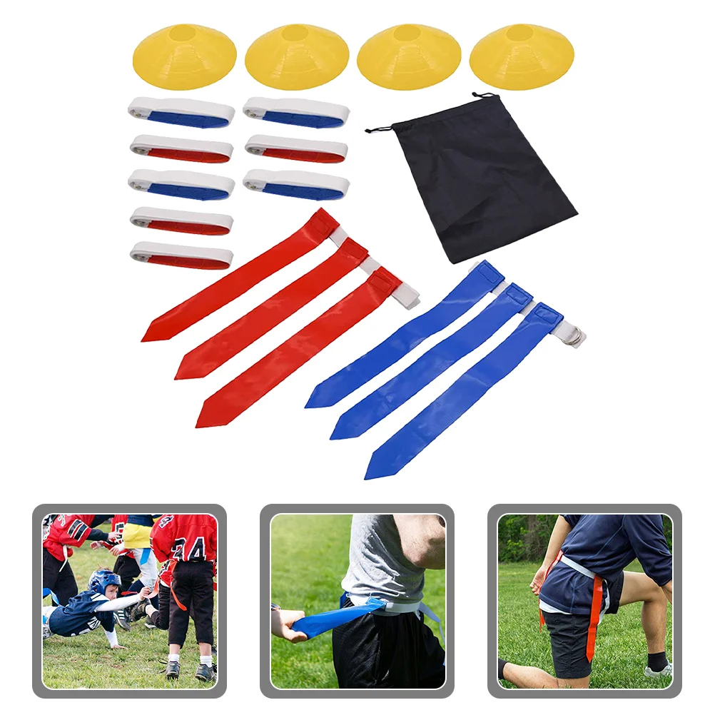 

1 Set Football Belt Flag Rugby Belt Flag Reusable Football Flag Rugby Waist Flag Goal Dish For Kids
