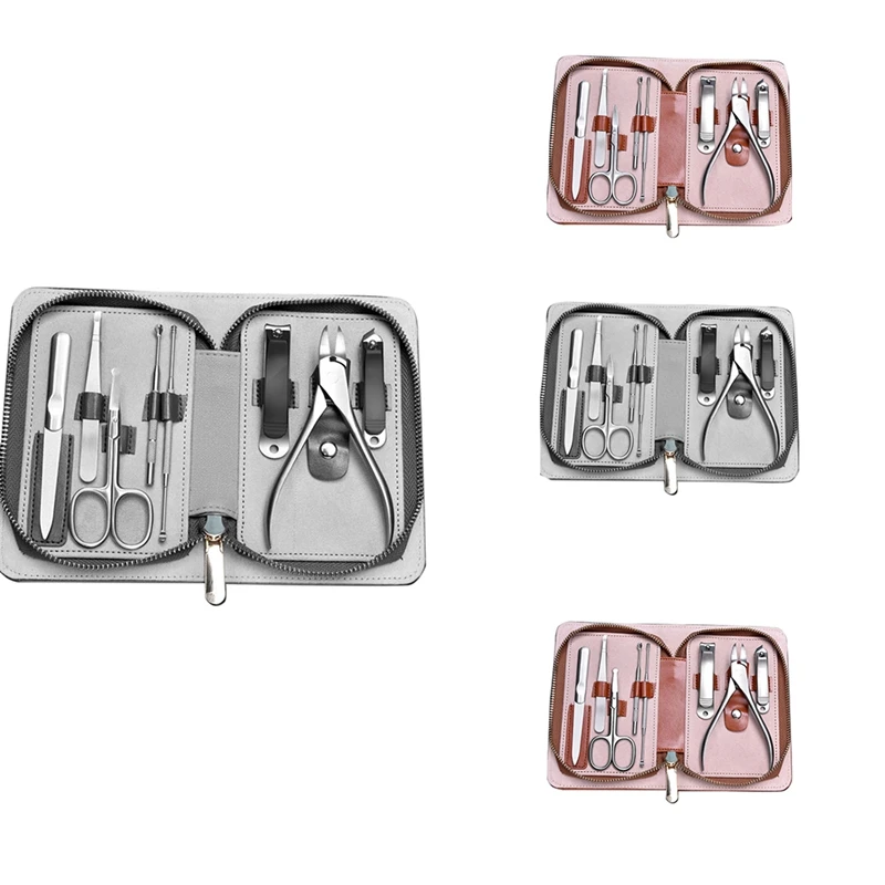 

8Pcs Manicure Set,Pedicure Kit Nail Clipper Professional Grooming Kit Stainless Steel Portable Travel