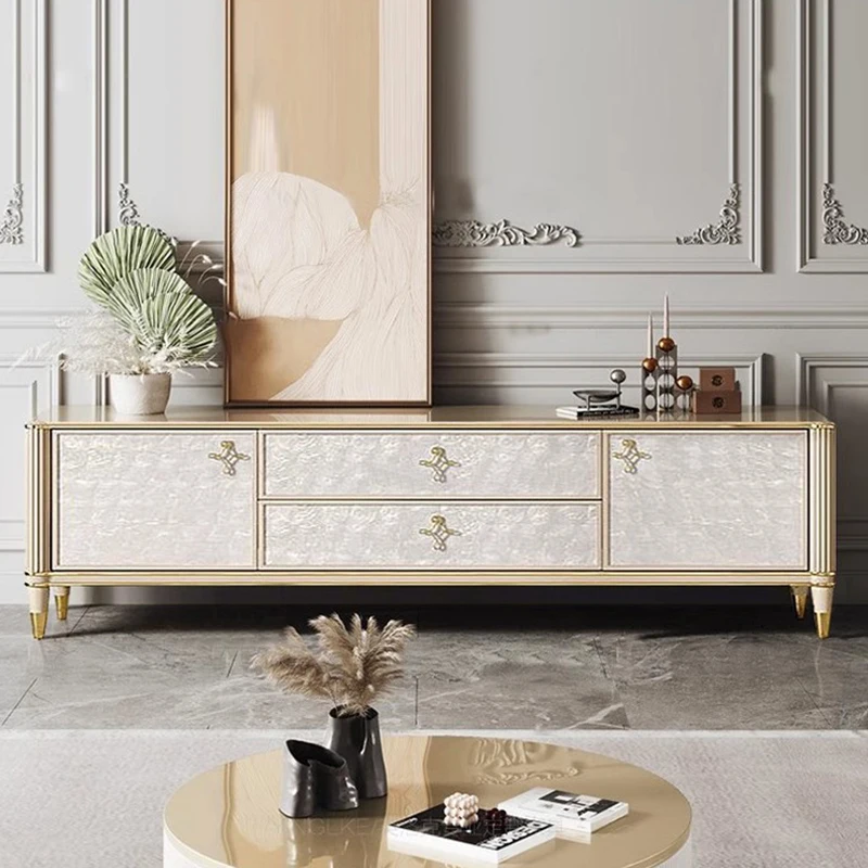 Белая подставка для телевизора современная роскошная новая стильная кремовая с