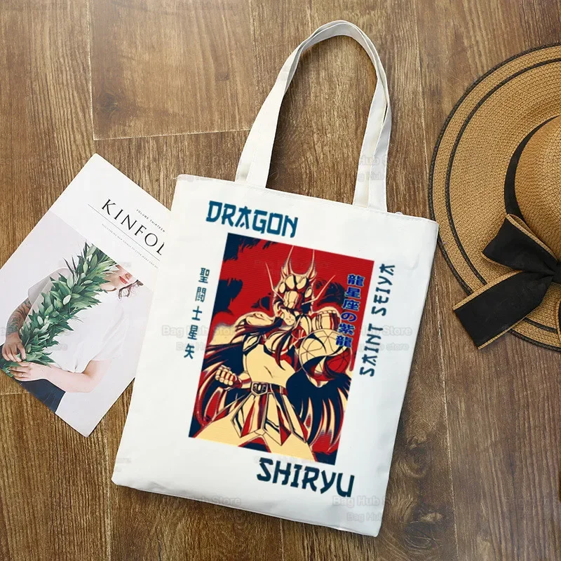 Saint Seiya Сумка-шоппер с принтом Рыцари Зодиака Холщовая большая сумка Сумки Seya