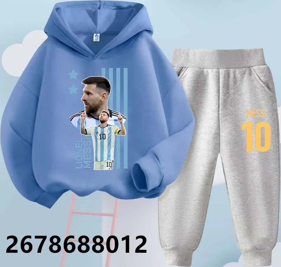 Весенне-осенний Комплект Детской Спортивной Одежды С Футболкой Месси Толстовка