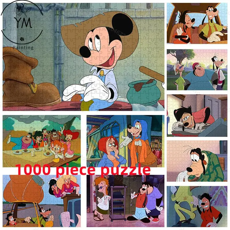 1000 Piece Puzzle Mickey Mouse Goofy Cartoon Pattern Disney Brand Educational Toy Puzzle For Adult Kids Collection Hobby
