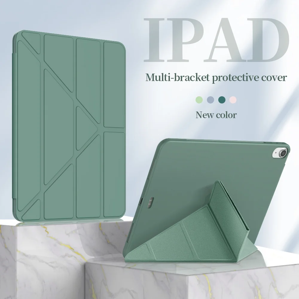 

Case for Ipad Pro11 2021 Air5 Air4 10.9 Pro10.5 10.2 7th 8th 9th Air 2 2018 Mini 6 5 4 Leather Silicone Multi-fold Smart Cover