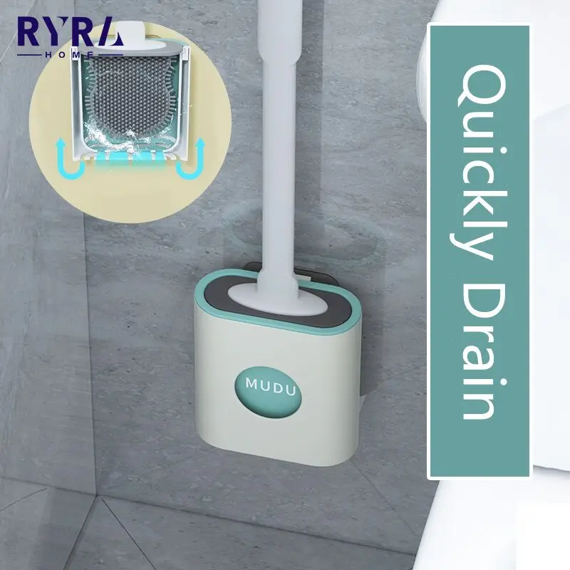 

Щетка для унитаза, силиконовая Чистящая Щетка с плоским наконечником, с утечкой, с основанием, мягкая щетина, инструмент для ванной комнаты