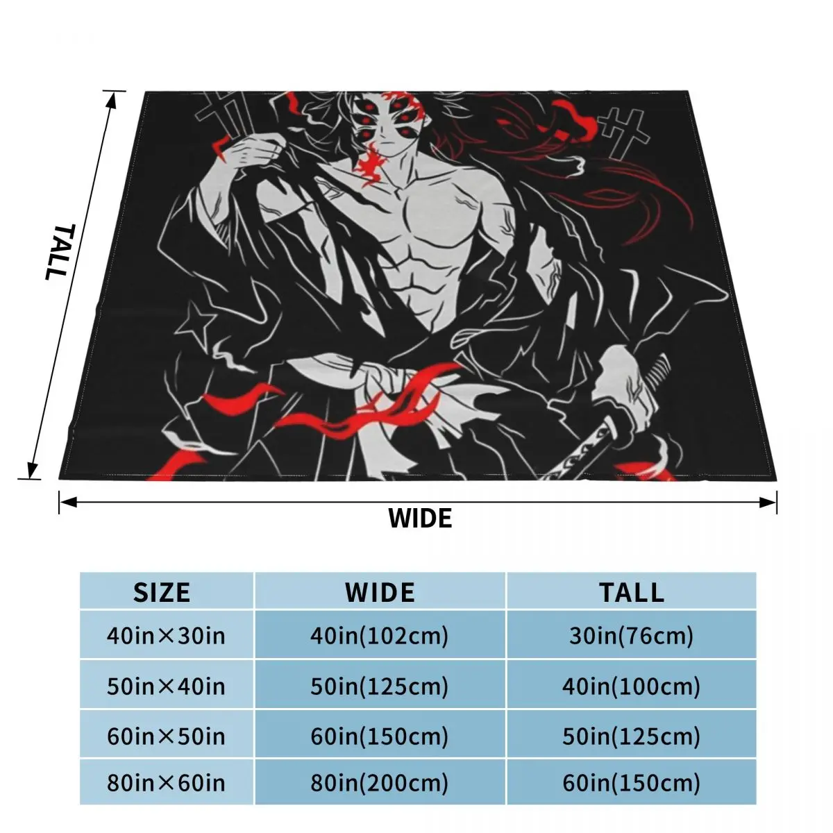 Ультрамягкое Флисовое одеяло Upper Moon 1 Kokushibo