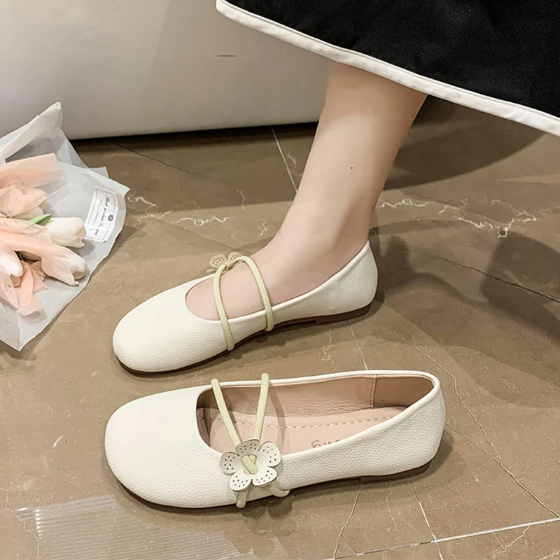

Shoes Women Casual Sneakers Woman-shoes 2022 Roses Floral PU Leisure Basic Flower Shallow Solid Rubber Summer Slip-On Mary Janes