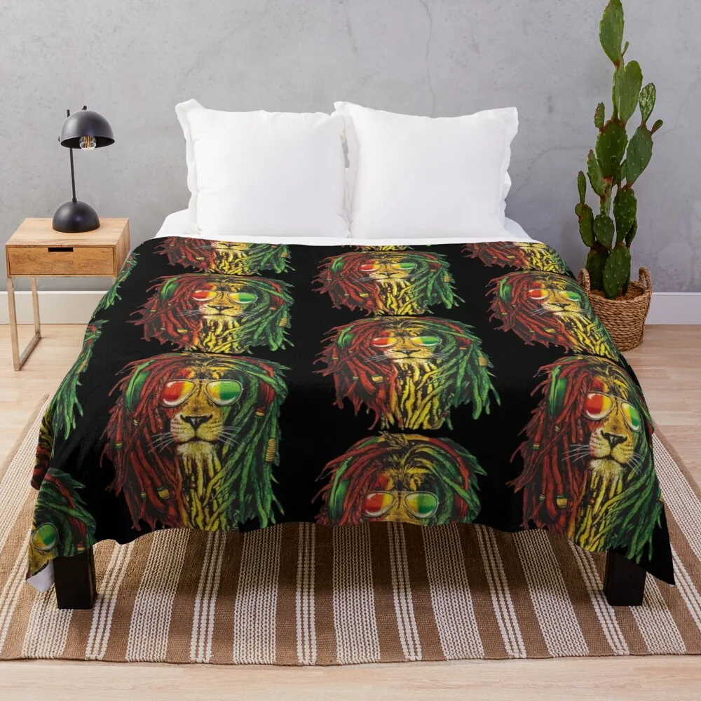 

Bob Marley Rastafari Lion Reggae Lover Throw Blanket cute blanket custom blanket tufting extra large throw blanket
