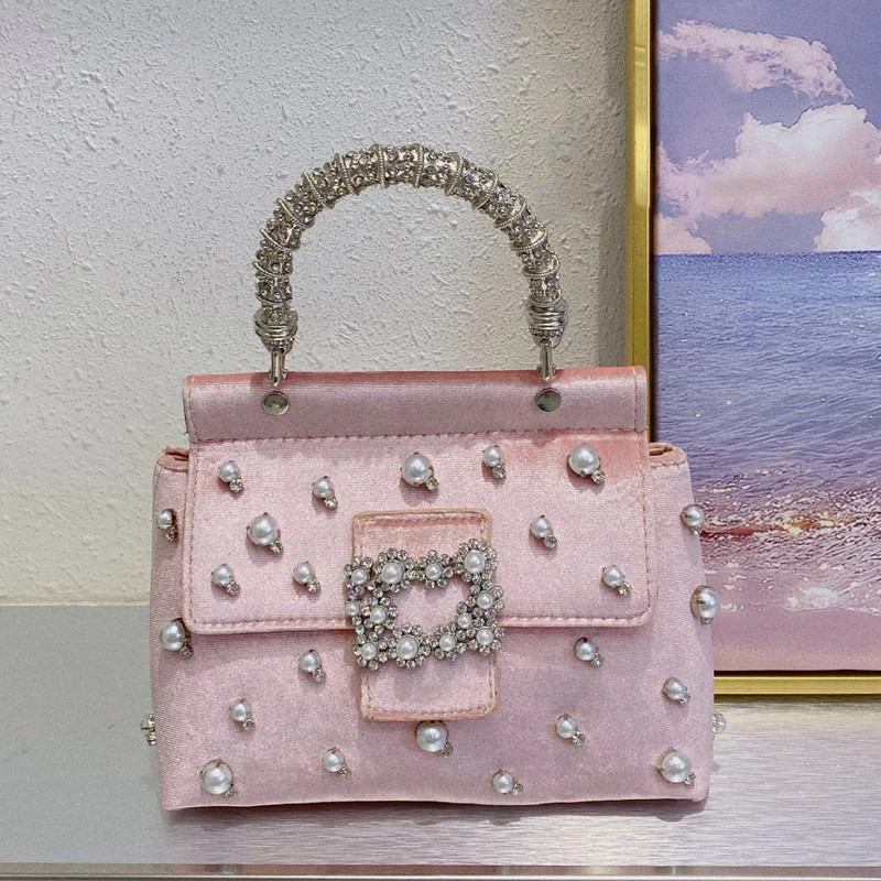 Женская бархатная джинсовая вечерняя сумка-клатч