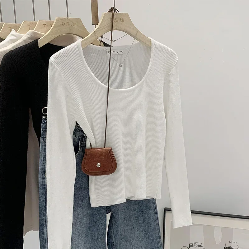 В наличии нишевый чувственный U-образный вырез однотонный базовый слой женский