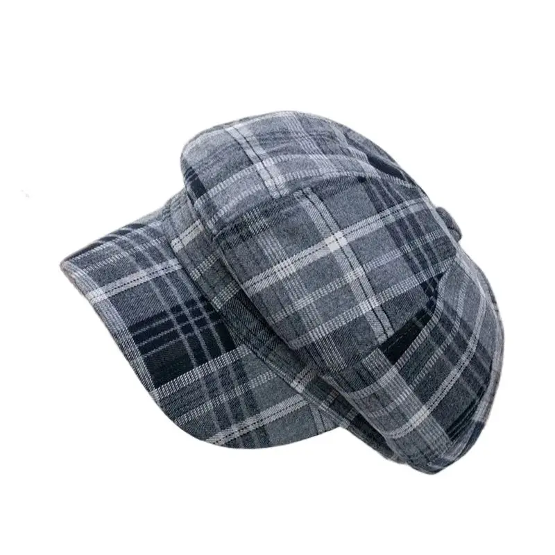 Британский винтажный кофейный берет художественный восьмиугольный преппи