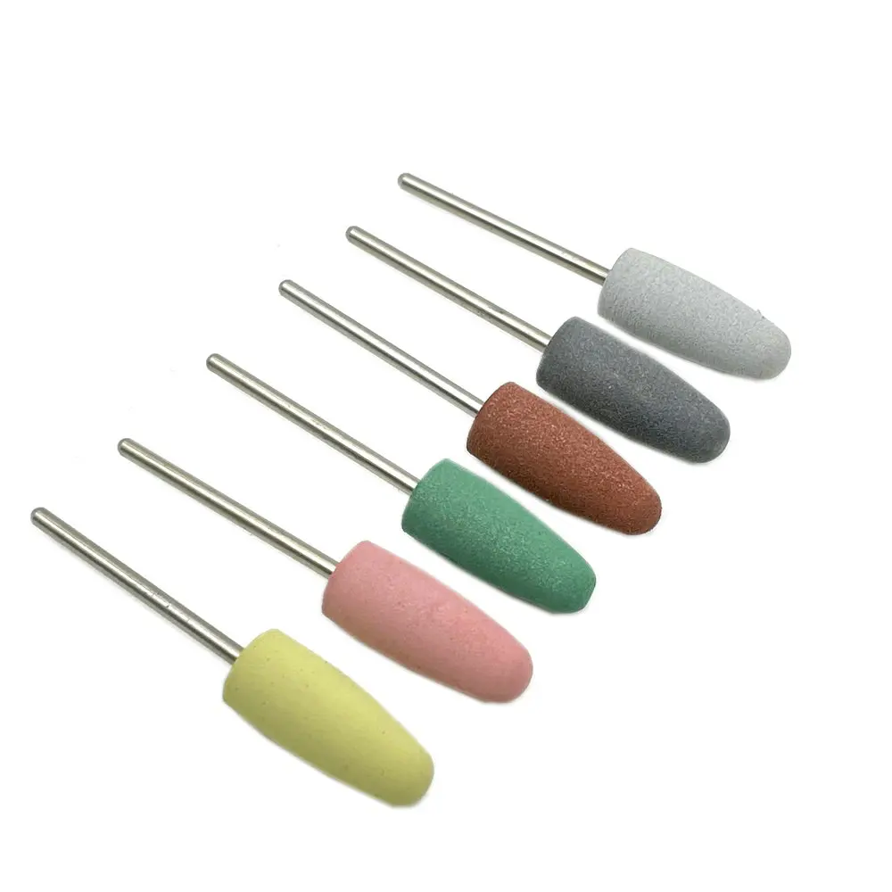 

6pcs Silicone Rubber Dental Polishing Polisher Grinders Nail Drill Bits for Electric Manicure Diamond Polisher 2.35mm Shank