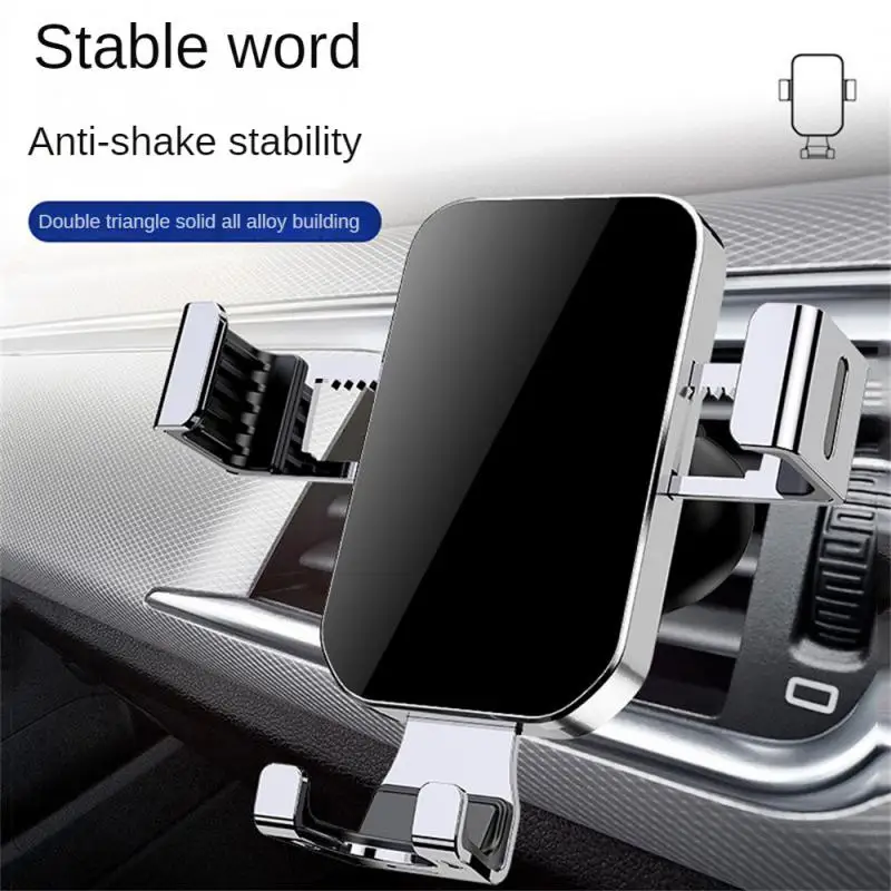 

Универсальный автомобильный держатель телефона из алюминиевого сплава, подставка для автомобильного воздуховыпускного отверстия, Гравитационный кронштейн для навигации для IPhone, Xiaomi