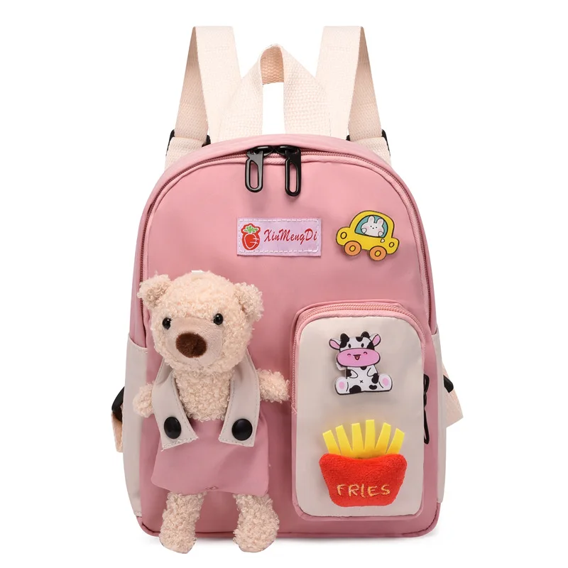 Fashion Children School Bags 3D Cartoon Print Plush Kids Backpack Kindergarten Boys and Girls School Bags Mini Backpack Book Bag