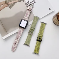 luxury strap for iwatch series 7 41mm 45mm 6 se 5 4 3 leather trend pattern watchbands for apple watch band 38mm 42mm 40mm 44mm
