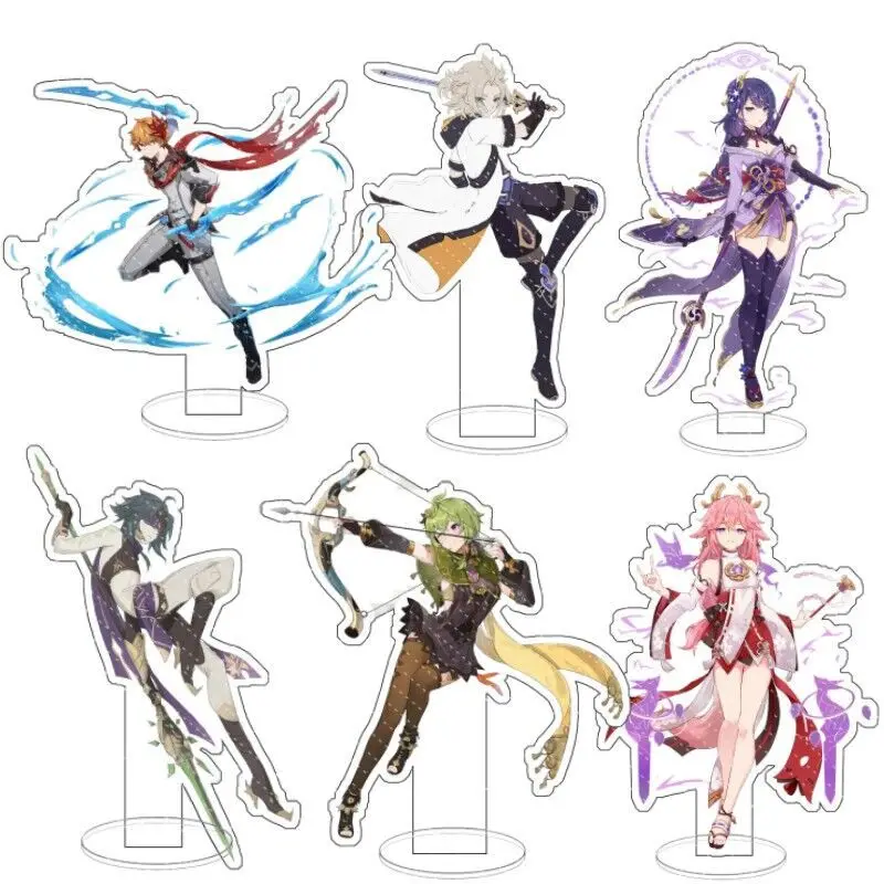 

Hot Game Anime Genshin Impact Xiao Zhongli Cosplay Acrylic Action Figure Yae Miko Stand Model Toy Decor Fans Collection Gift