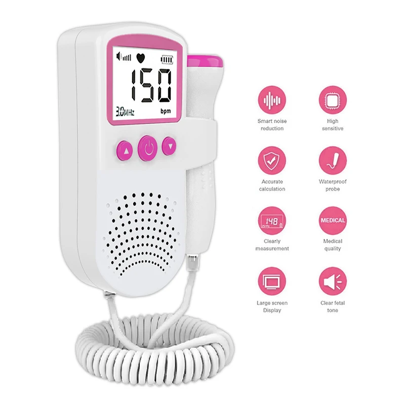 Doppler Fetal Heartbeat Detector Baby Care The Device Listen To Baby's Heart Beat Pregnancy Ultrasound Rate Detection | Красота и