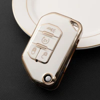 soft tpu 5 button car key case cover for jeep wrangler jl tj gladiator jt 2018 2019 remote covers bag car accessories keyless