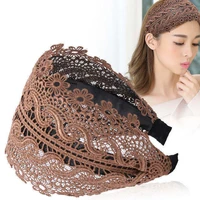 wide women hairband solid lace turban solid elastic hair bands hair accessories headband for women girls headdress