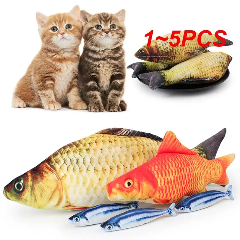 

1~5PCS Pet Fish Toy Soft Plush Toy Fish Cat 3D Simulation Dancing Wiggle Interaction Supplies Favors Cat Pet Chewing Toy Pet