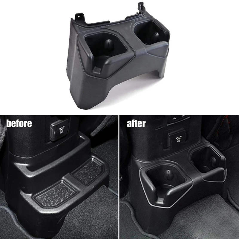 

6BN67TX7AC Rear Center Console Armrest Box Cup Holder For 2018-2023 Jeep Wrangler JL Accessories Parts