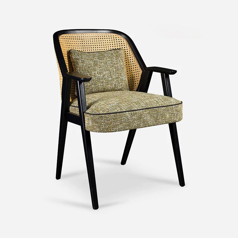 

Двухместное кресло из ротанга для отдыха, античный мягкий стул из массива дерева со спинкой, для отеля, дома, ресторана