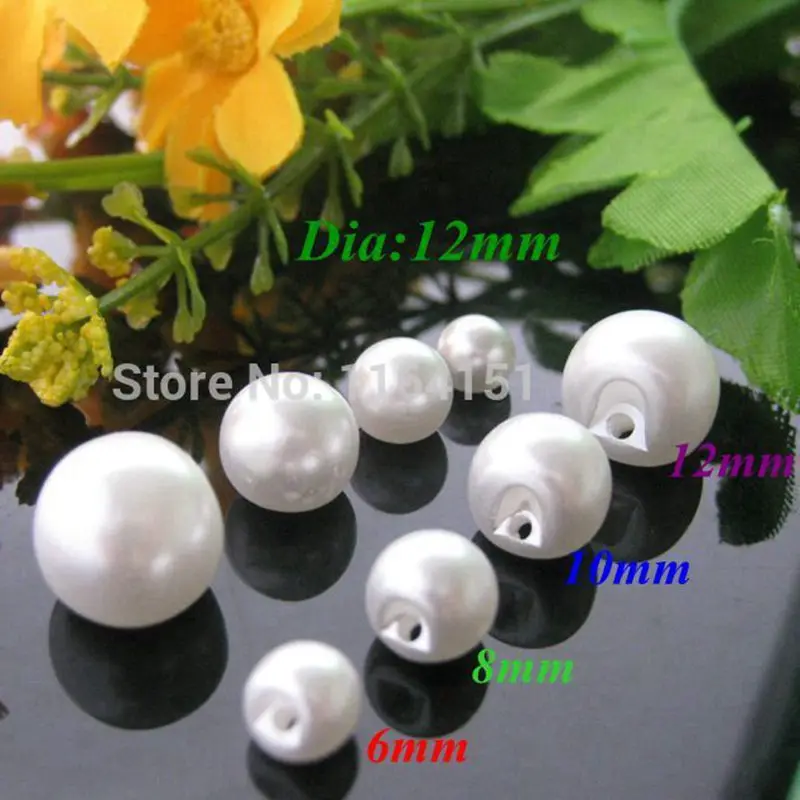

50pcs/lot mix Size 4 side hole white color pearl buttons clothes sewing accessory crafts scrapbooking