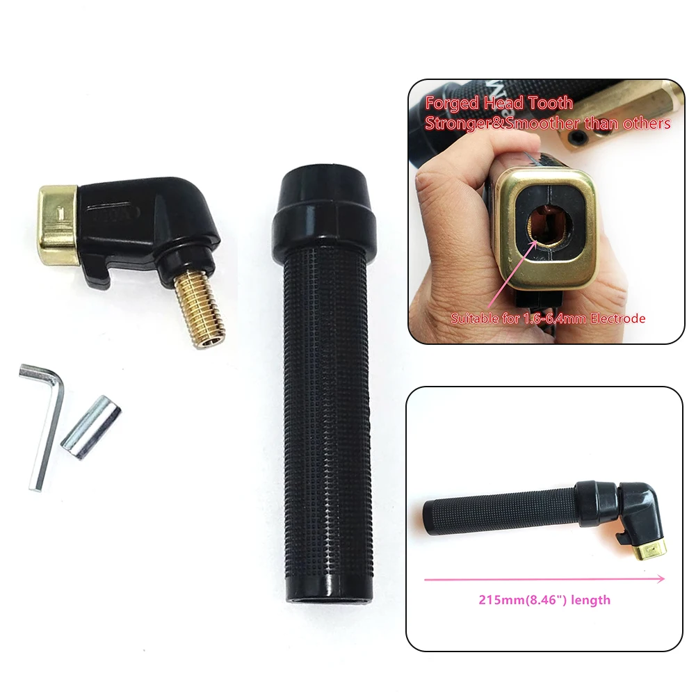 

215mm Twisted Electrode Holder Black Welding Pliers For 1.6-6.4mm Electrodes Head Forging For 12-75sqmm Cables Soldering Tool