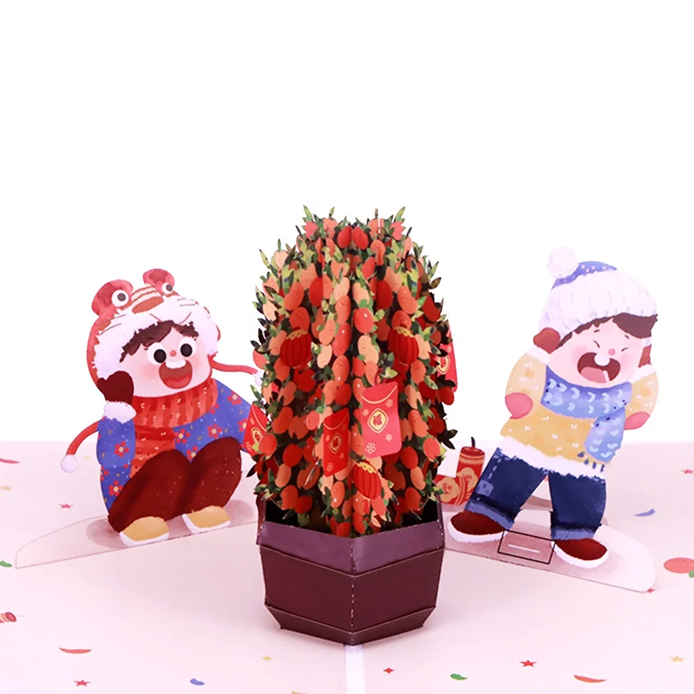 

Winpsheng Custom 3D Pop Up Christmas Greeting Gift Cards Happy New Year Greeting Cards