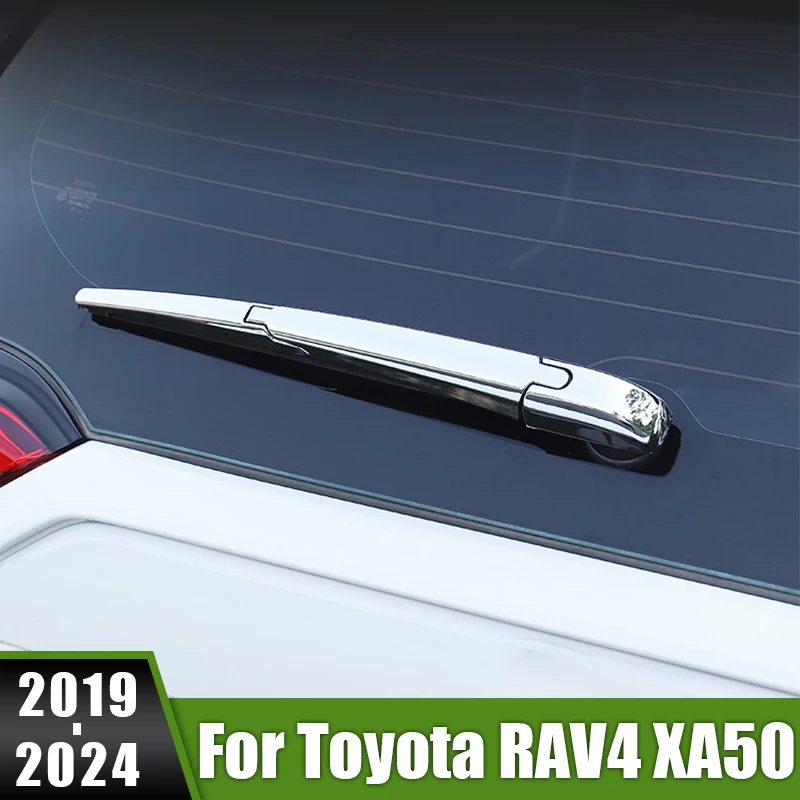 

For Toyota RAV4 XA50 2019 2020 2021 2022 2023 2024 RAV 4 Hybrid Car Rear Trunk Window Rain Wiper Arm Blade Cover Trim Accessorie