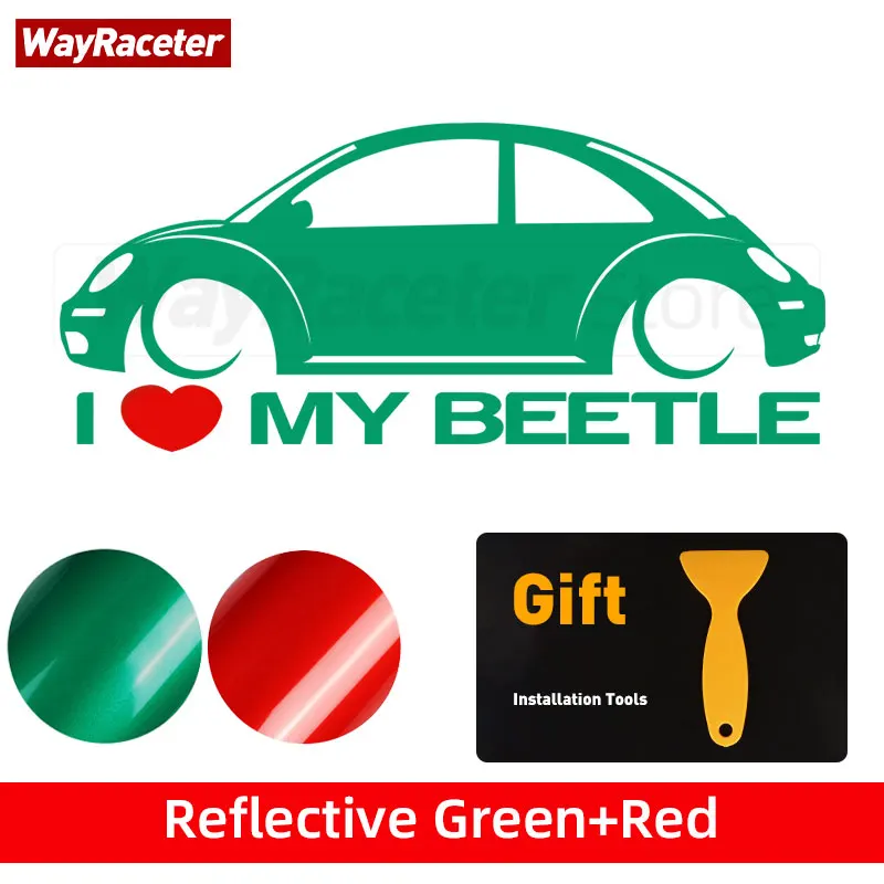 

Светоотражающая наклейка на окно автомобиля, забавная виниловая наклейка на бампер автомобиля, графика багажника для VW Volkswagen Beetle, аксессуары