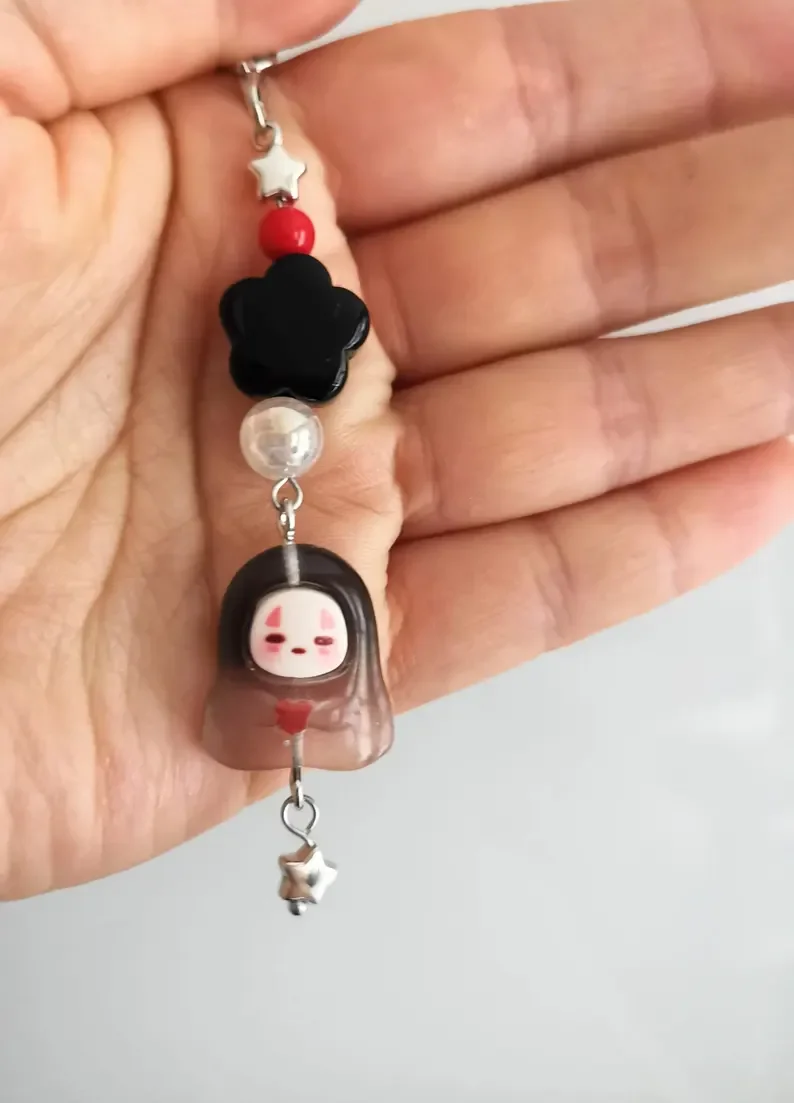 Фото Kawaii без лица Kaonashi кулон подвеска для телефона аниме косплей брелок сумка украшения аксессуары подарок для девочек №2