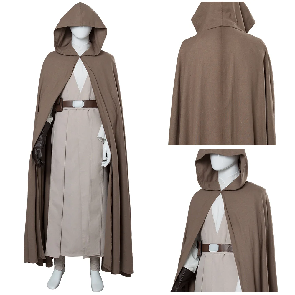 

Adult Men Luke Skywalker Cosplay Costume Jedi Hooded Cloak Outfits Halloween Carnival Suit