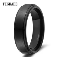 tigarde 6mm 8mm black ceramic ring men wedding band engagement rings jewelry bague ceramique male anel masculino anti allergy