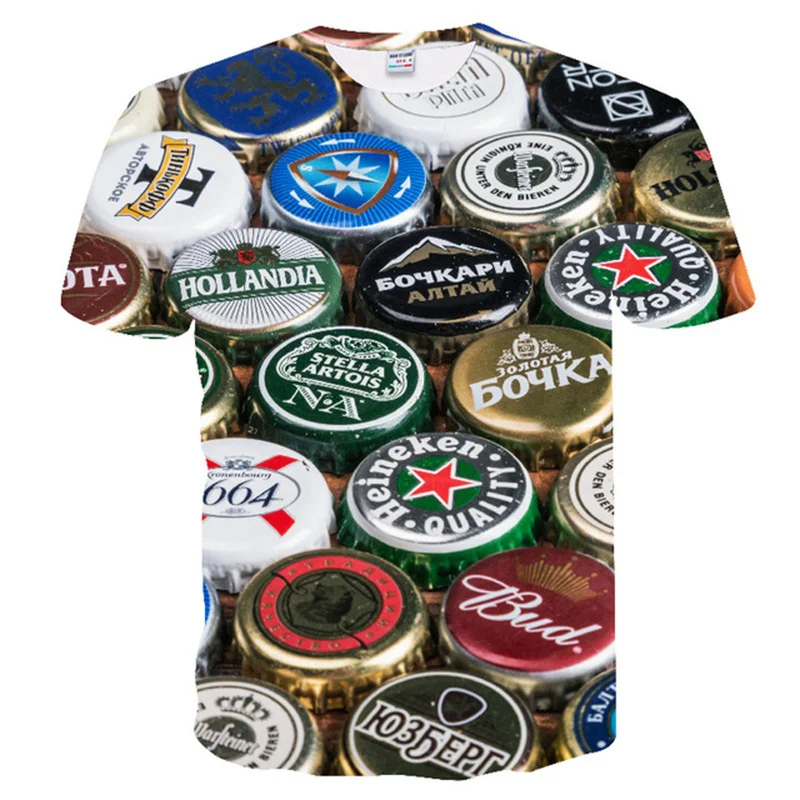 

Men's 3D T shirt Casual Tee shirts Funny Beer Print T-shirt Men Summer Party tops Couple Elasticity t shirt Street Wear