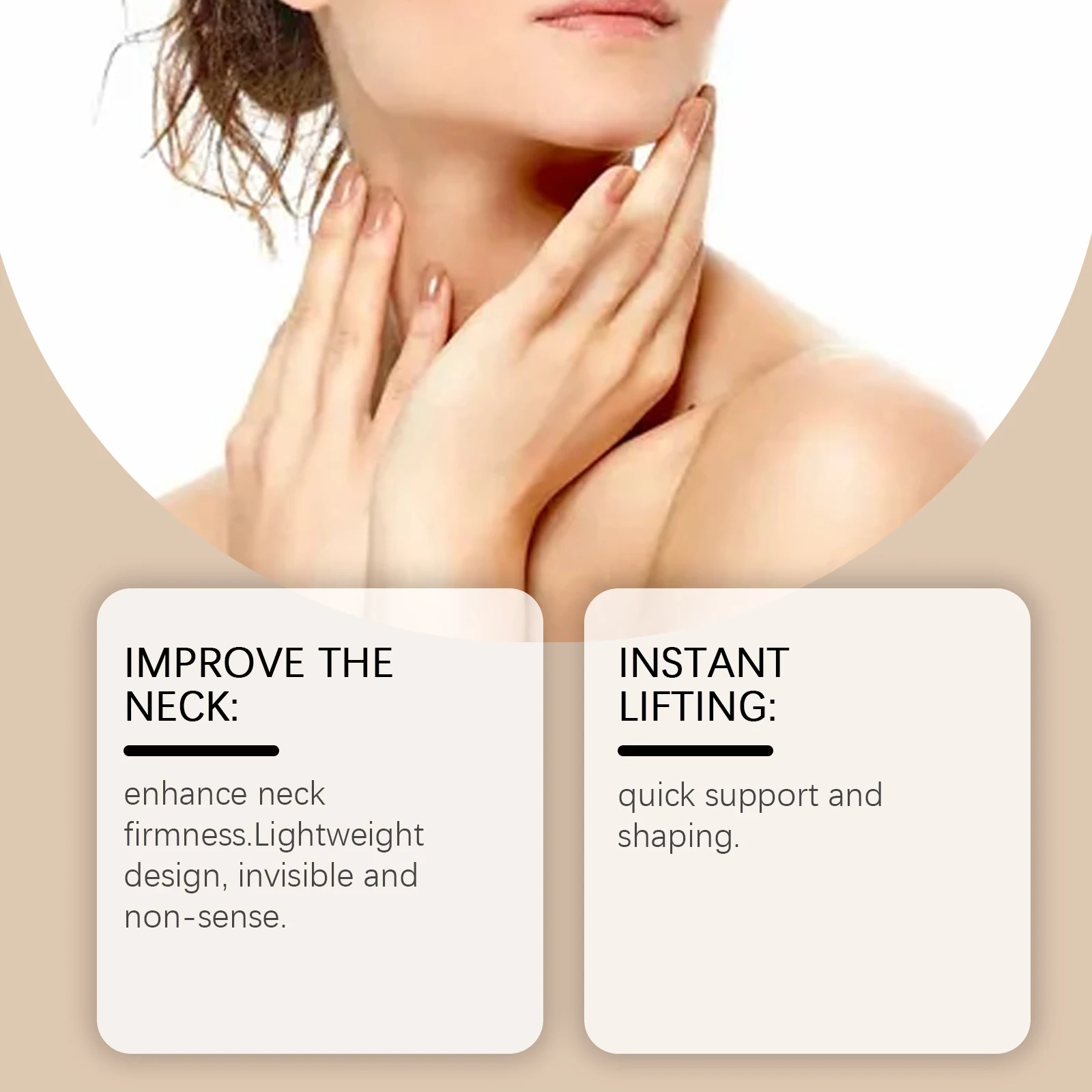 Фото Пластырь для ухода за шеей, увлажняющий кожу, подтягивает морщины шеи, улучшает эластичность кожи, подтяжка двойного подбородка, тонкие линии, невидимая лента для шеи №3