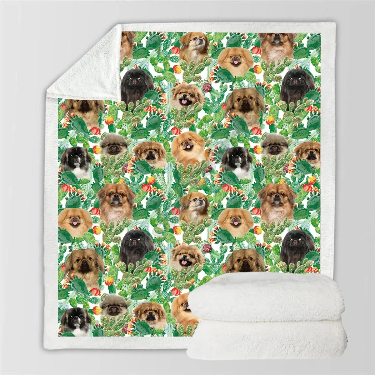 

Pekingese Colorful Fleece Blanket 3D printed Wearable Blanket Adults/kids Fleece Blanket