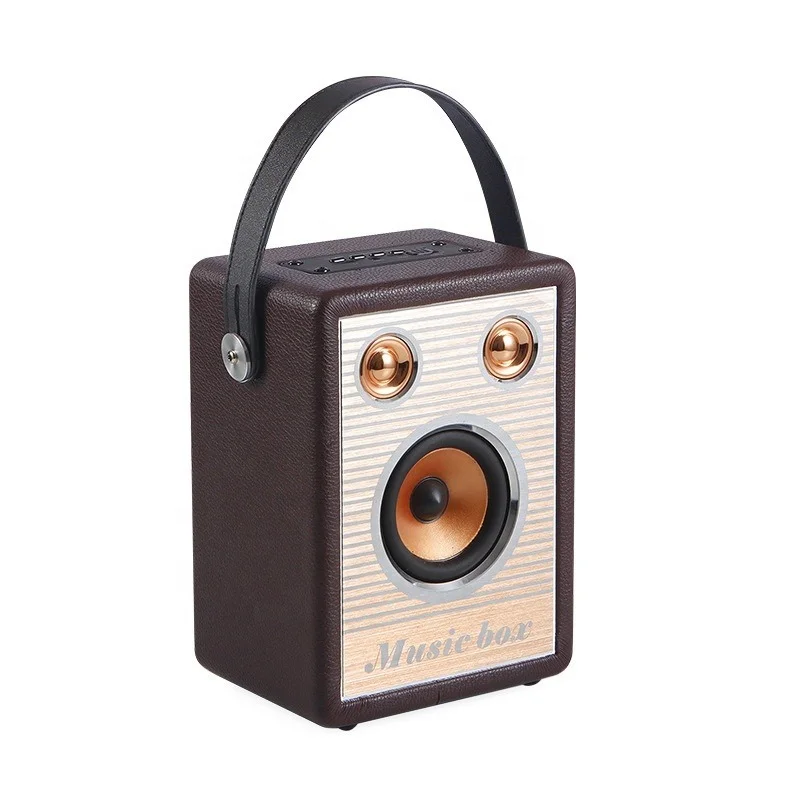 

Outdoor Waterproof Portable High Power Speaker Bluetooth Wireless Sound Column Subwoofer Music Center 3D Stereo Wooden Box
